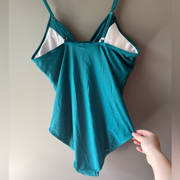 NWOT Green XXL swimsuit, one piece, corset front, stretchy - Picture 5 of 6